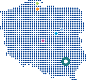 map of Poland with the Nowa Dęba