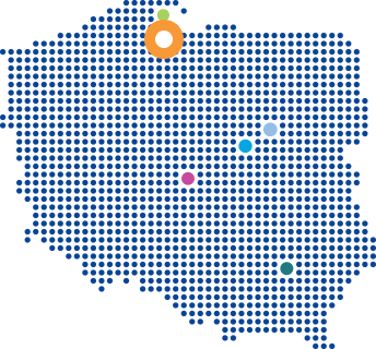 Map of Poland with Pharmaceutical Works in Starogard Gdański