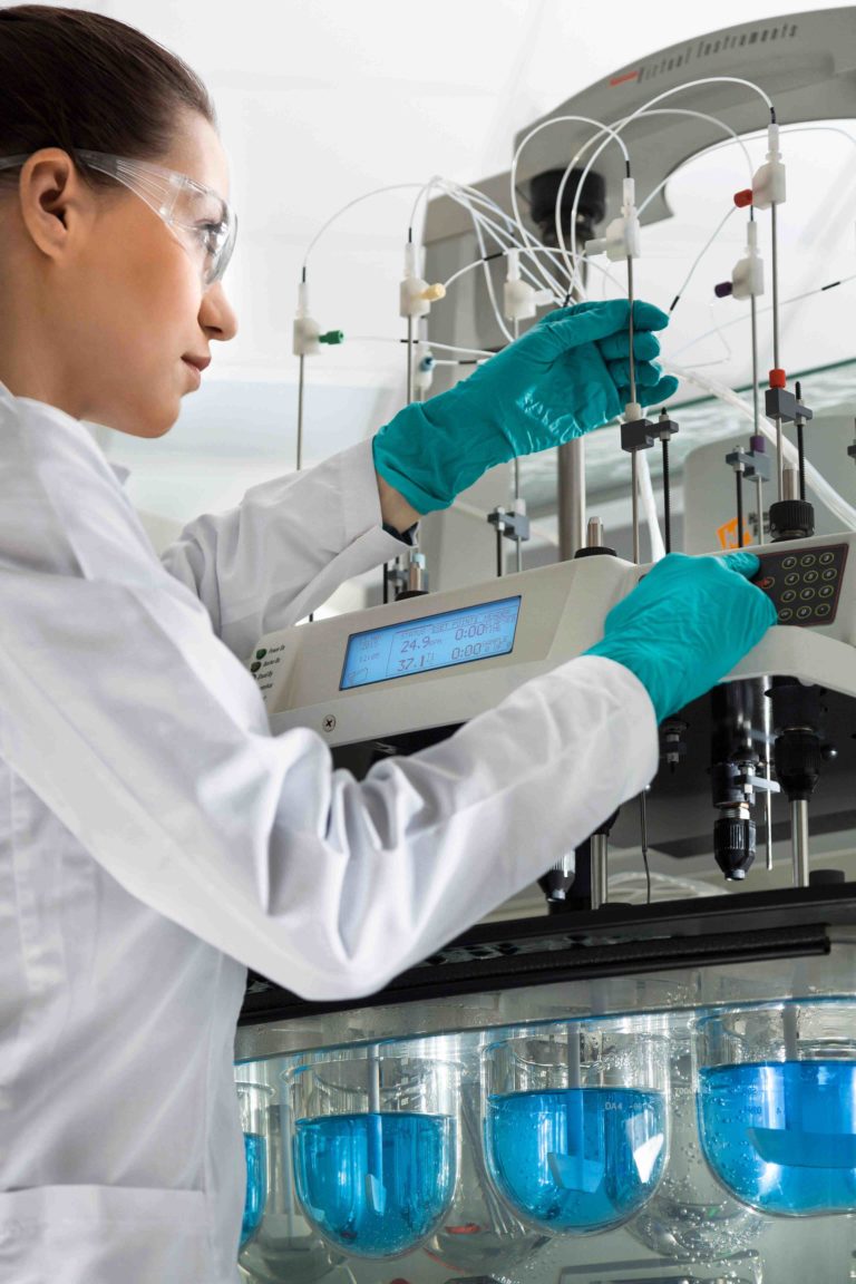 Woman doing laboratory tests