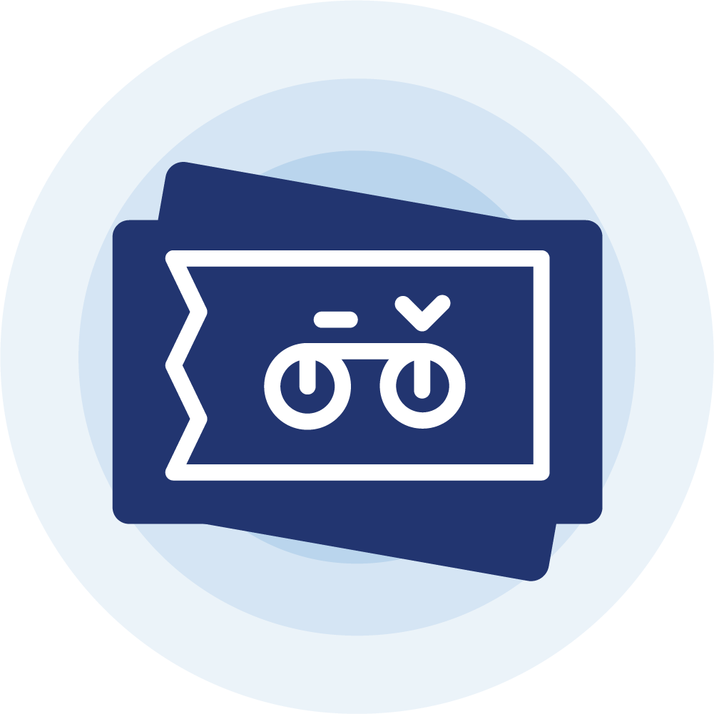 Extra points for arriving by bike to work icon