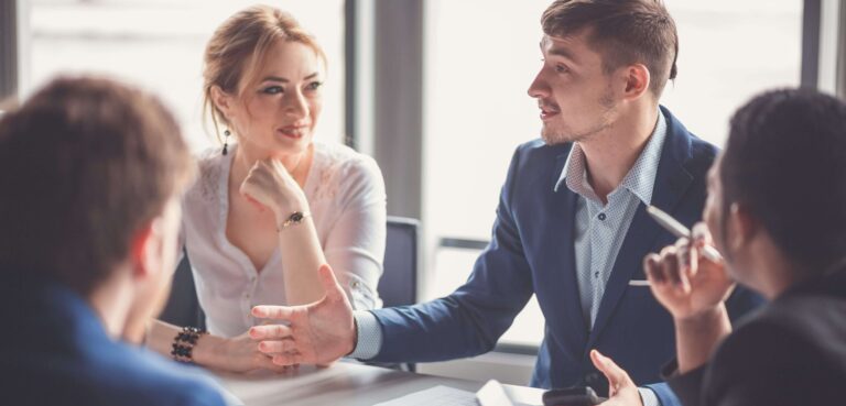 Meeting of four people