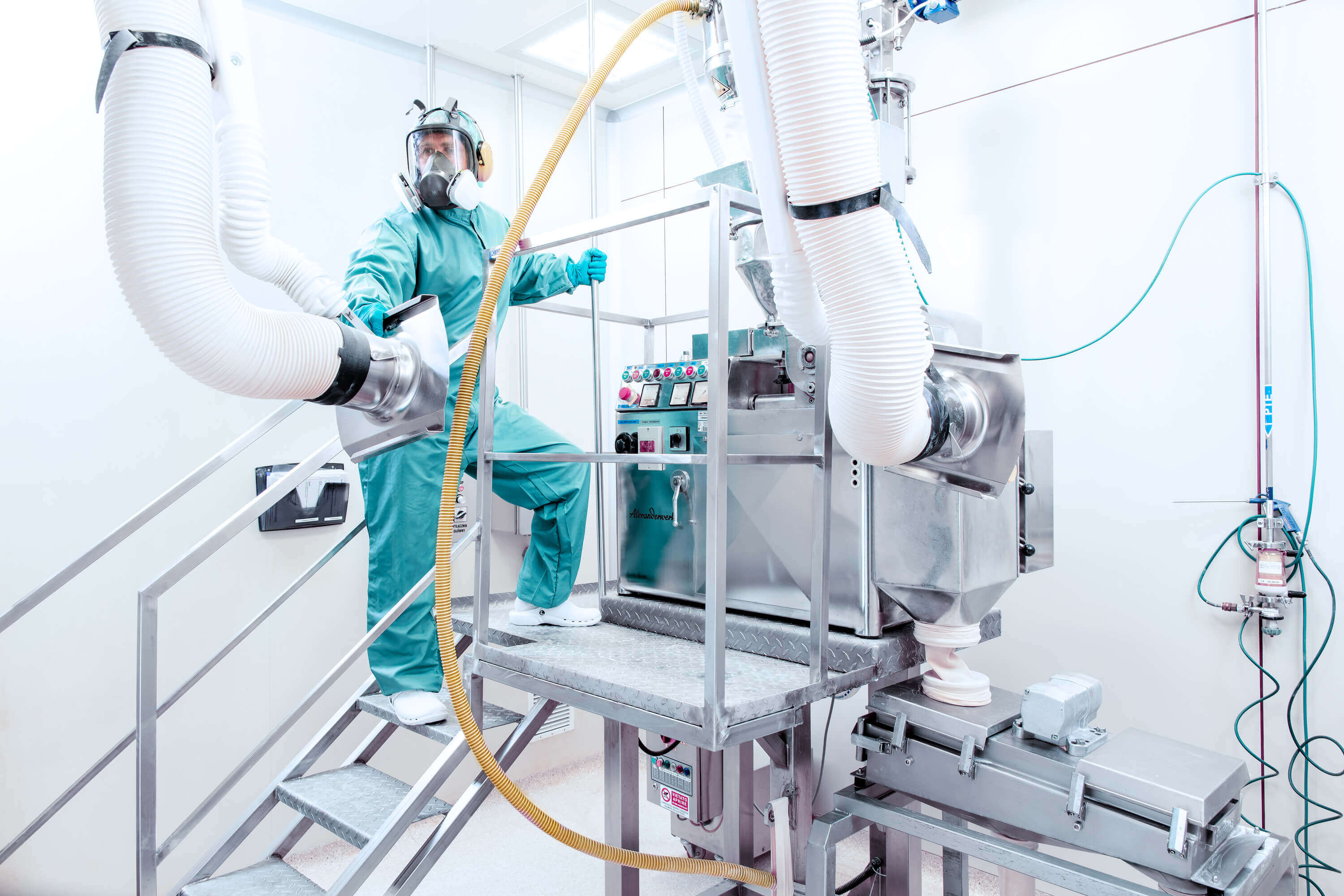 Worker at the machine