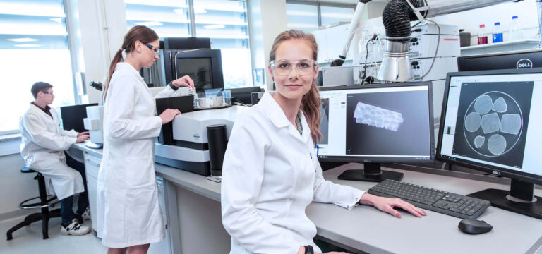 Employees at computers