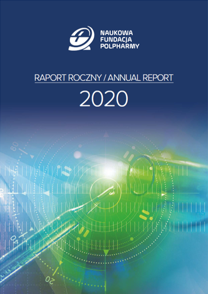 Okładka Raport roczny 2020 Naukowa Fundacja Polpharmy