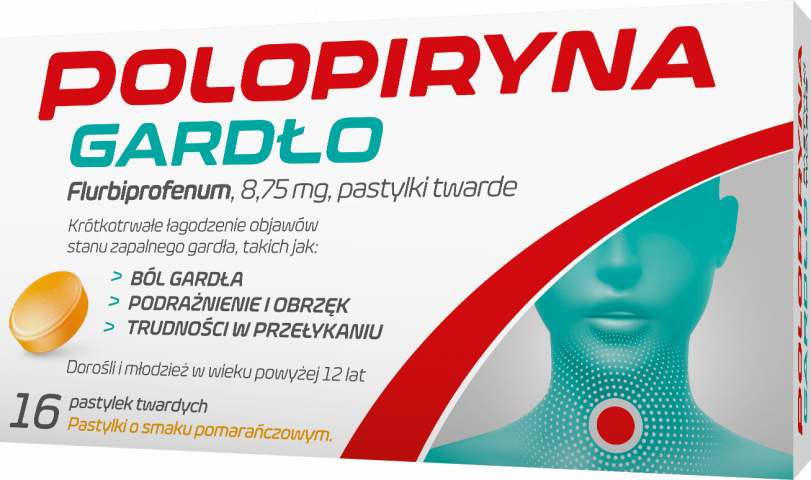 Polopiryna Gardło (8,75 mg) pastylki twarde o smaku pomarańczowym x 16