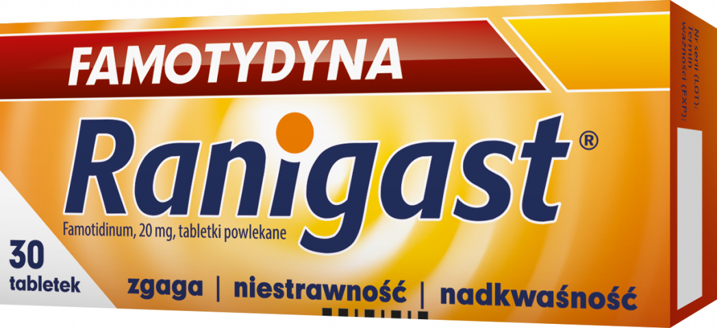 Famotydyna Ranigast 20 mg x 30 tabl. powl.