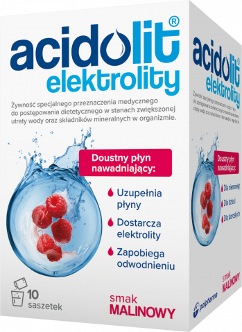Acidolit elektrolity smak malinowy proszek do przyg. rozt. doust. x 10 sasz.